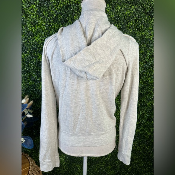 Monrow Heather Gray zip up Hoodie - Picture 3 of 6